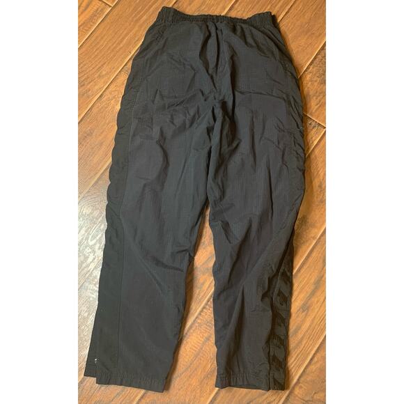Rebook Track Pants Mens Size Large Black Snaps Up Side No String Mesh Athletic - Picture 6 of 10